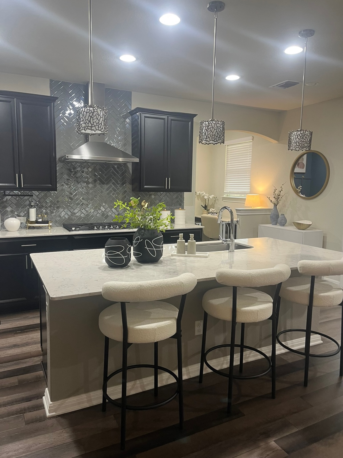 Elegantly staged kitchen by Black Oak Decor in Austin, TX