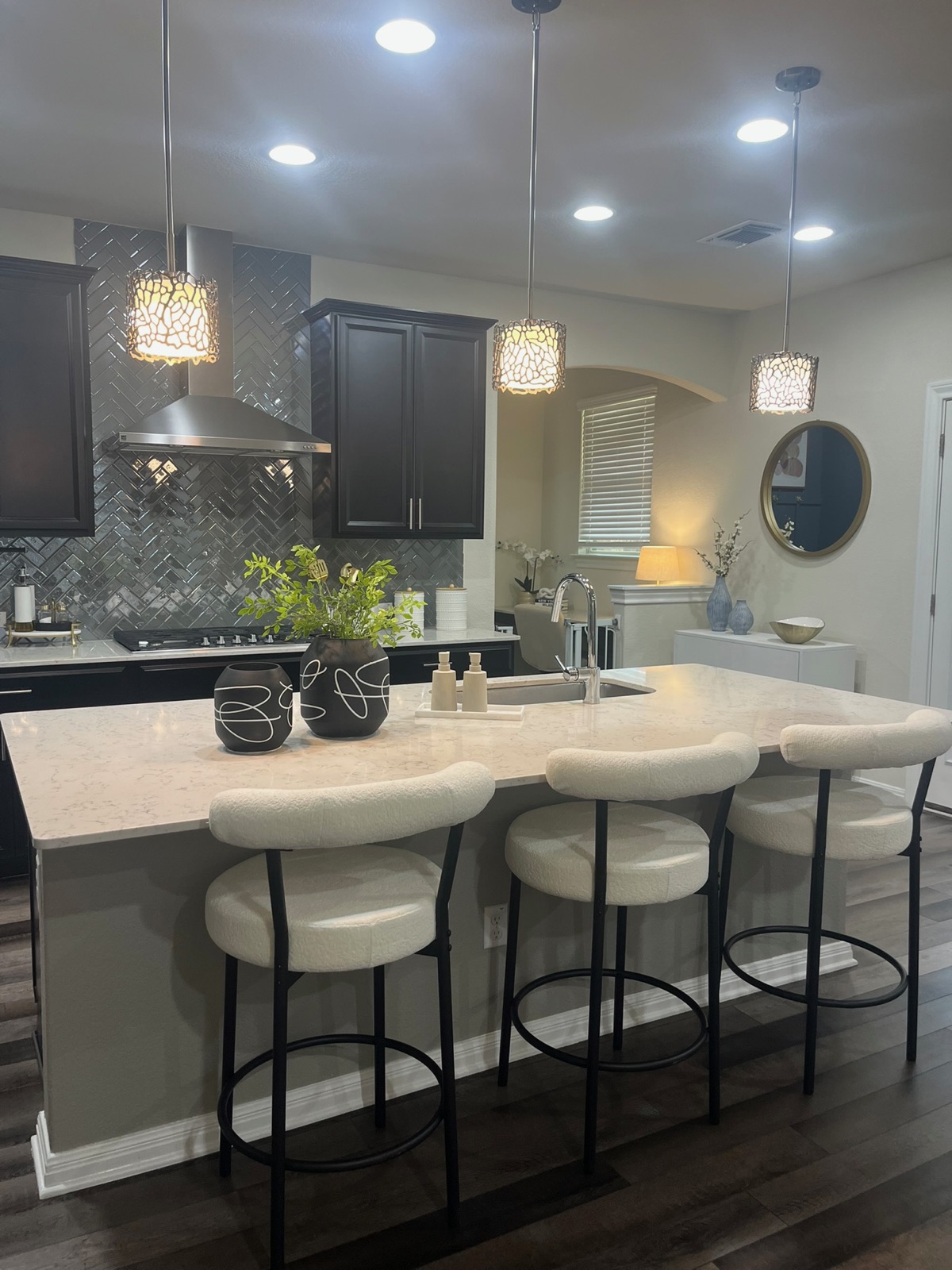 Bright staged kitchen interior