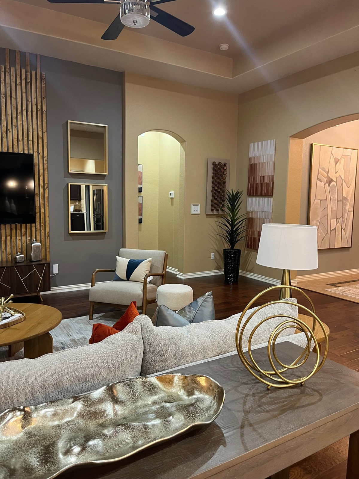 Staged living room ready for listing photos in Austin, TX